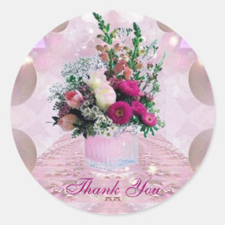 Rond Sticker Bouquet Fleurs