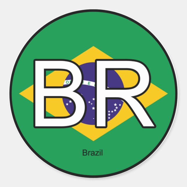 Rond Sticker Brésil Brasil Euro (Devant)