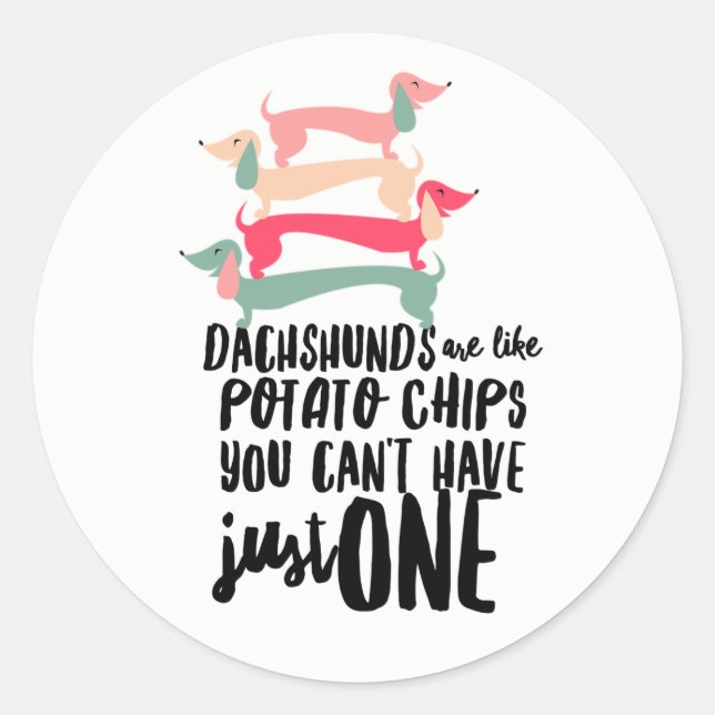 Rond Sticker brillant Dachshund Love 3 pouces (feuille  (Devant)