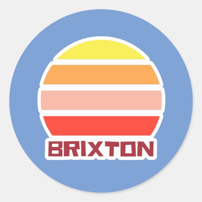 Rond Sticker Brixton London Vintage Sunset (Devant)