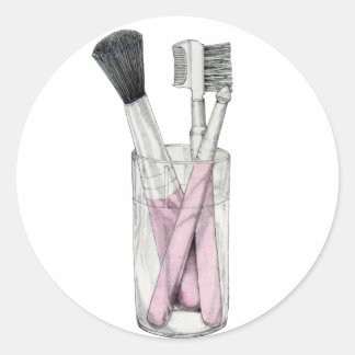 Rond Sticker Brosses de maquillage