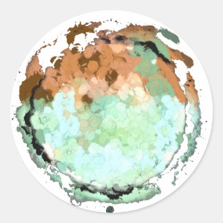 Rond Sticker Brown Lune Vert Capricorne