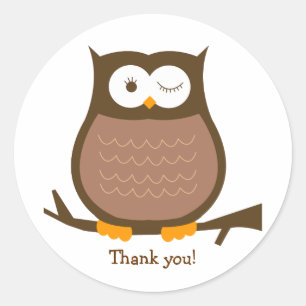 Rond Sticker Brown OWL Round Faver Sceau d'enveloppe