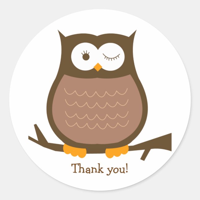 Rond Sticker Brown OWL Round Faver | Sceau d'enveloppe (Devant)