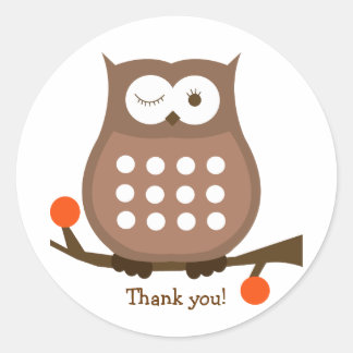 Rond Sticker Brown OWL Round Faver | Sceau d'enveloppe