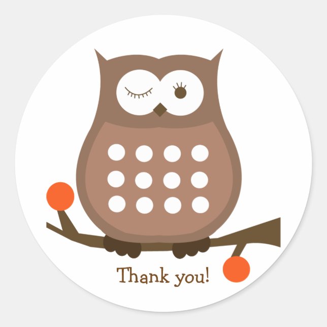 Rond Sticker Brown OWL Round Faver | Sceau d'enveloppe (Devant)