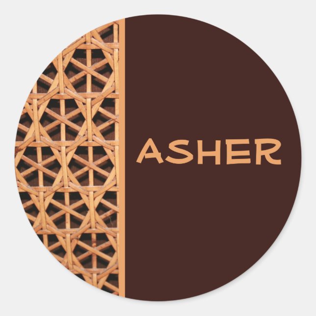 Rond Sticker Brown Wicker Stars (Devant)