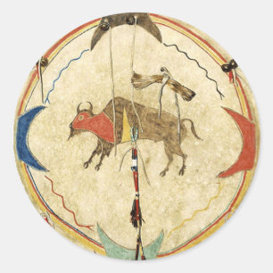 Rond Sticker Buffalo Warrior Shield