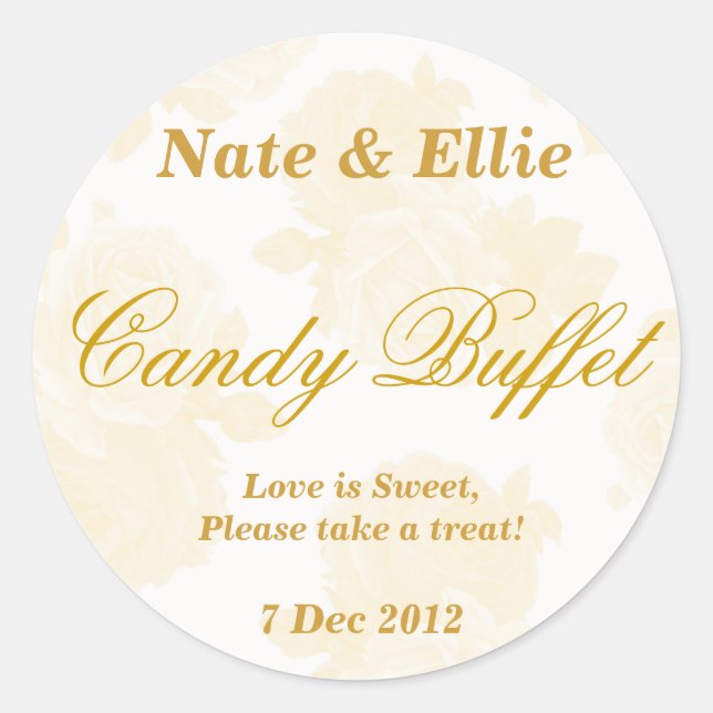 Rond Sticker Buffet Rose Gold Vintage (Devant)
