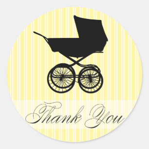 Rond Sticker Buggy Merci Jaune
