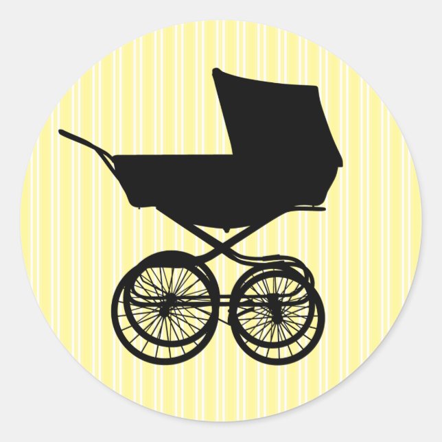 Rond Sticker Buggy pour bébé jaune (Devant)