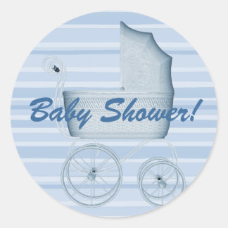 Rond Sticker Buggy Stripes baby shower