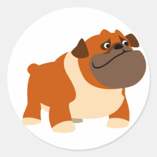 Rond Sticker Bulldog anglais mignon