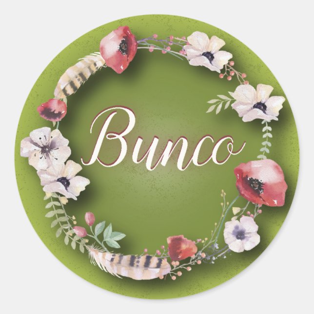 Rond Sticker Bunco - Boho ou Bohemian (Devant)