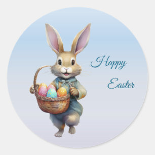 Rond Sticker Bunny de Pâques