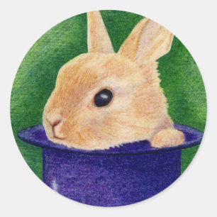 Rond Sticker Bunny Top Hat