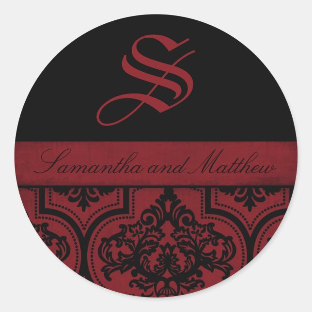 Rond Sticker C Monogramme de mariée Vampire (Devant)
