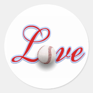 Rond Sticker cadeau Amour Baseball