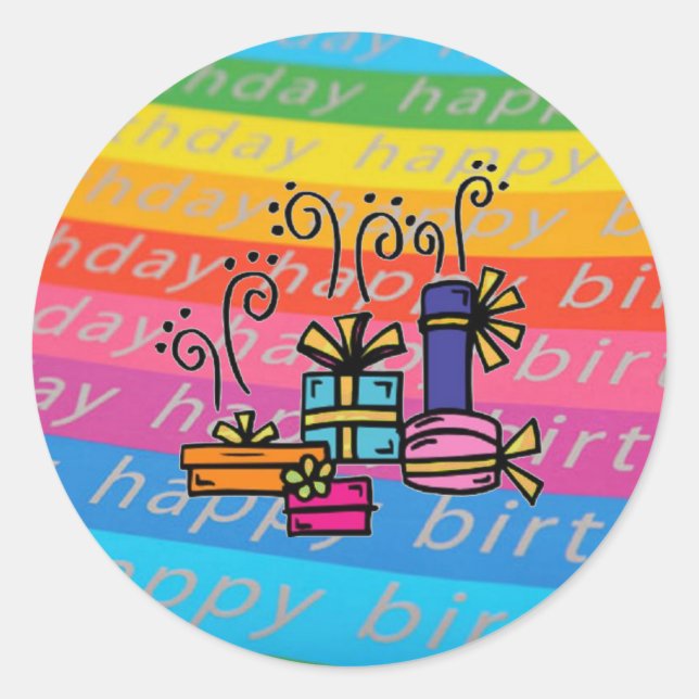 Rond Sticker Cadeau Anniversaire (Devant)