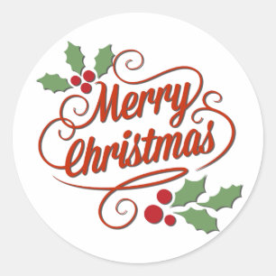 Rond Sticker cadeau customisé de Noël