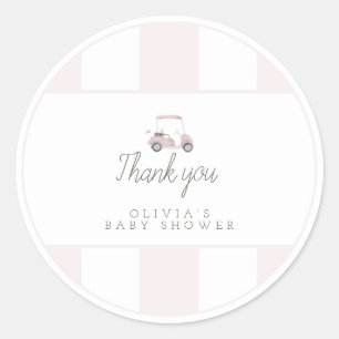 Rond sticker cadeau de voiturette de golf rose