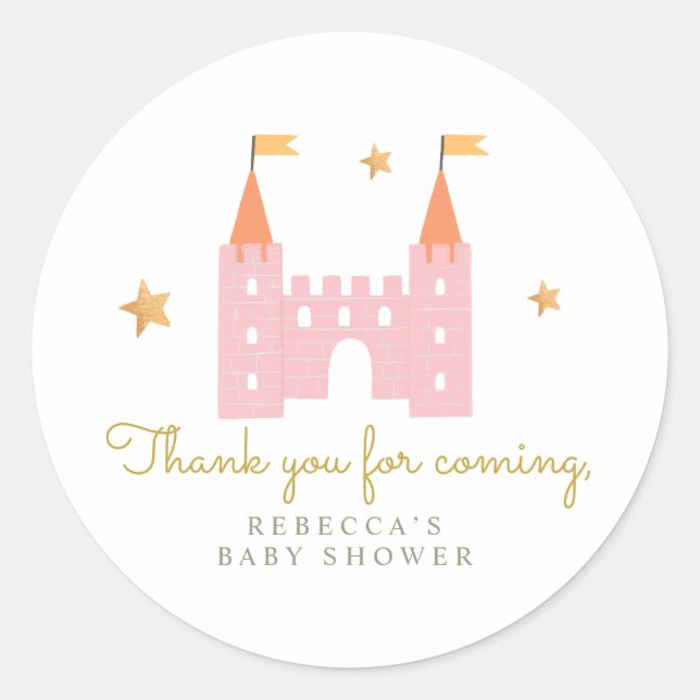 Rond sticker cadeau Fairytale Princess Dragon (Devant)