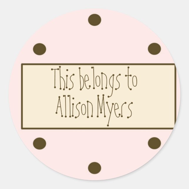Rond Sticker cadeau Pots Roses (personnalisable) (Devant)