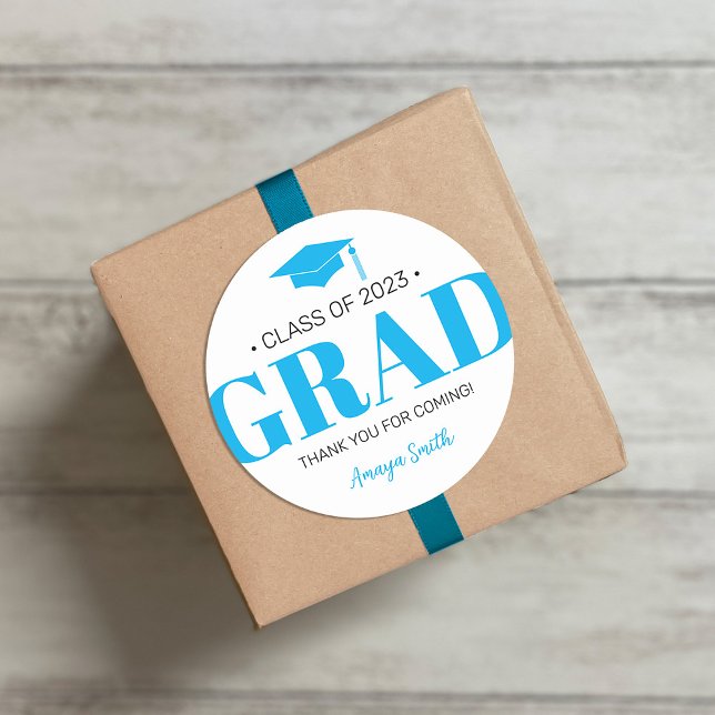 Rond Sticker cadeau simple moderne GRAD Graduation (Créateur téléchargé)