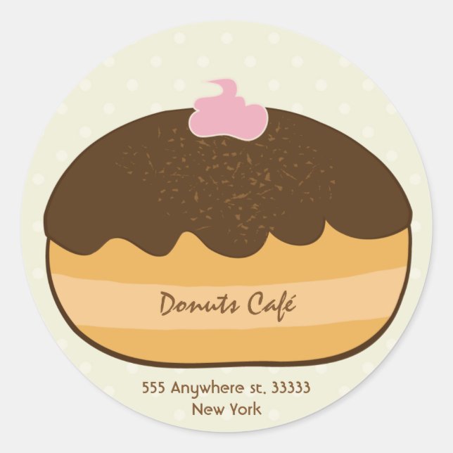 Rond Sticker Café Donuts (Devant)