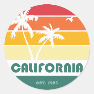 Rond Sticker California Beach