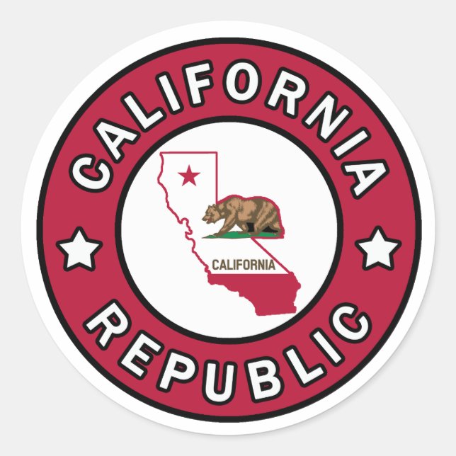 Rond sticker California Republic (Devant)