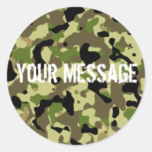 Rond Sticker camoflage vert et kaki