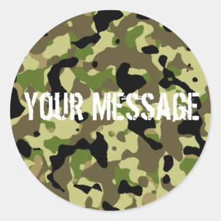 Rond Sticker camoflage vert et kaki