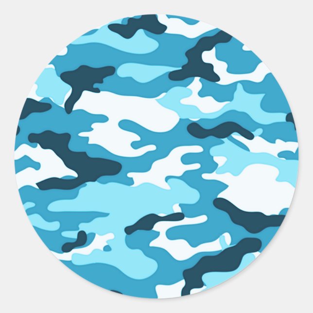 Rond Sticker camouflage bleu (Devant)