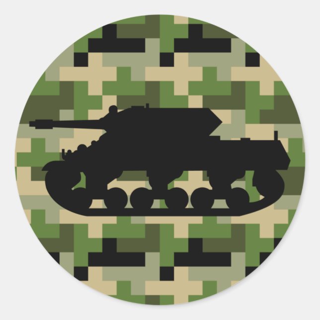 Rond Sticker Camouflage numérique à réservoir (Devant)
