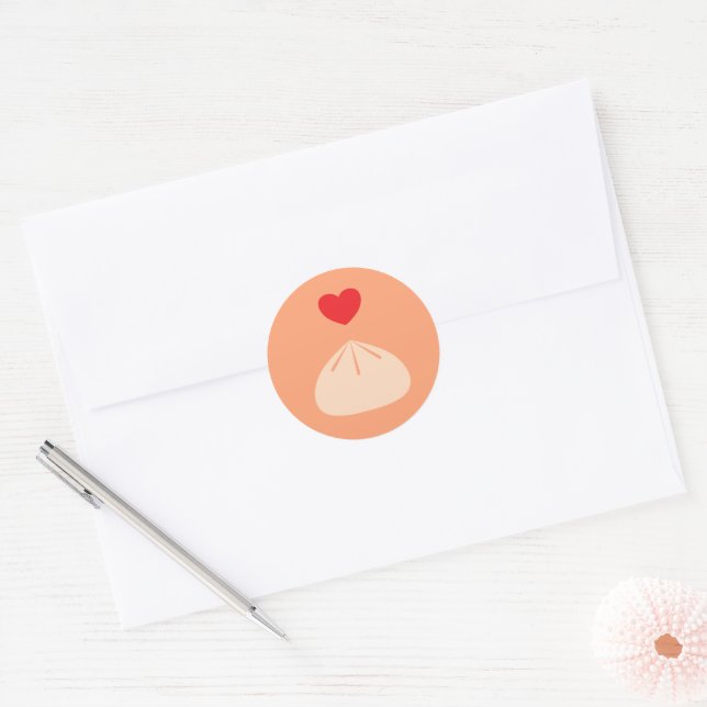 Rond Sticker Cantaloupe Amour Dumpling (Enveloppe)