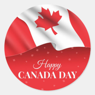 Rond Sticker Carré de la fête du Canada