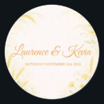 Rond Sticker carré Elegant Botanical Wedding<br><div class="desc">Sticker carré Elegant Botanical Wedding</div>