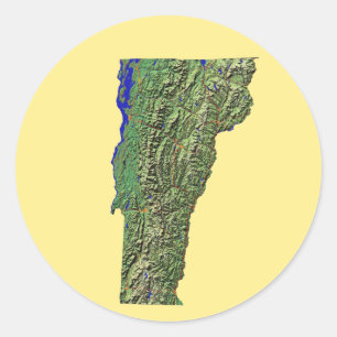 Rond Sticker Carte Vermont