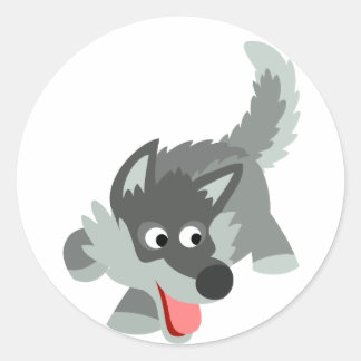 Rond Sticker Cartoon Curieux