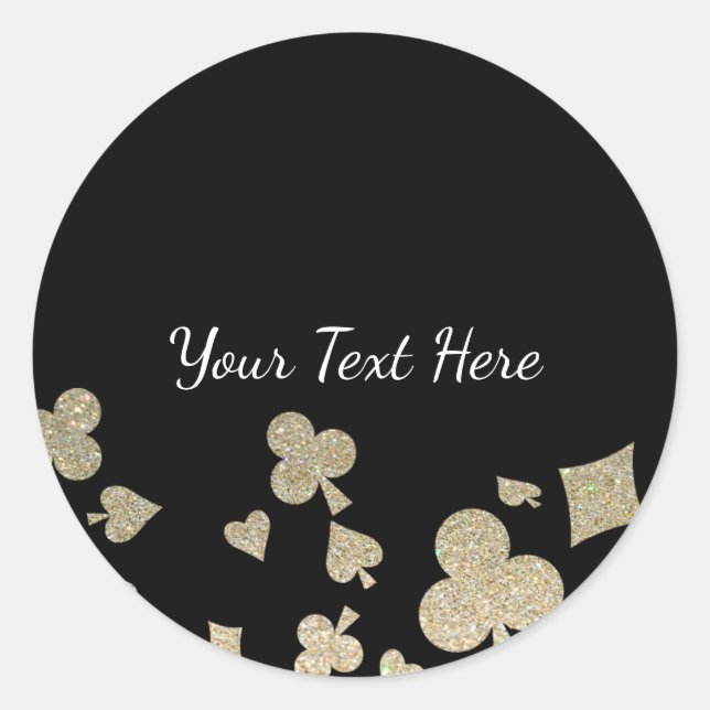 Rond Sticker Casino parties scintillant (Devant)