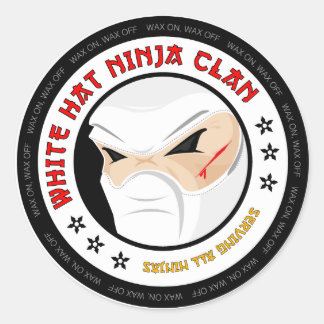 Rond Sticker Casquette blanc Ninja