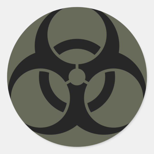 Rond Sticker Casquette de portée, Biodanger en noir (Devant)