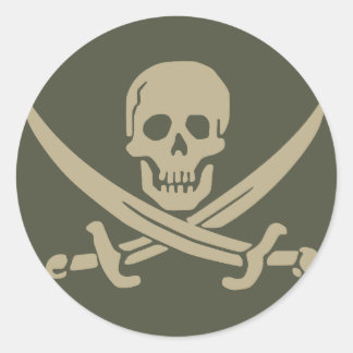 Rond Sticker Casquette d'étendue, Jolly roger - Style 8