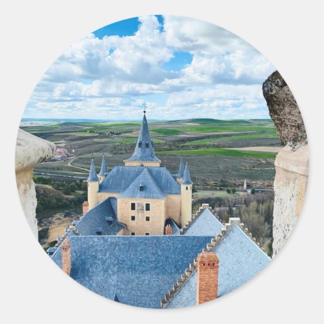 Rond Sticker Castle View - Charme médiéval (Devant)