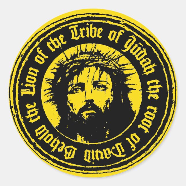 Rond Sticker catholique Jésus Christ Lion de Juda (Devant)