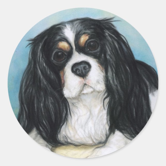 Rond Sticker Cavalier King Charles Spaniel (Devant)