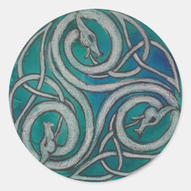 Rond Sticker Celtic Dragon Triskele (Devant)