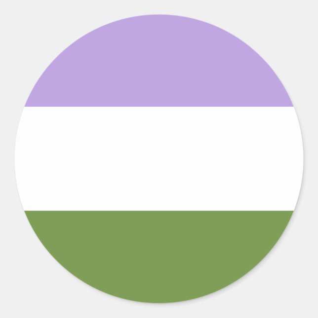 Rond Sticker Cercle Genderqueer Pride (Devant)