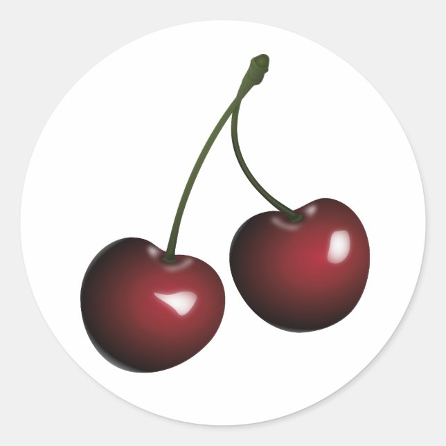 Rond Sticker cerises noires (Devant)